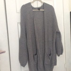 Wild Fable 2XL Gray chunky cable knit cardigan sweater with pockets